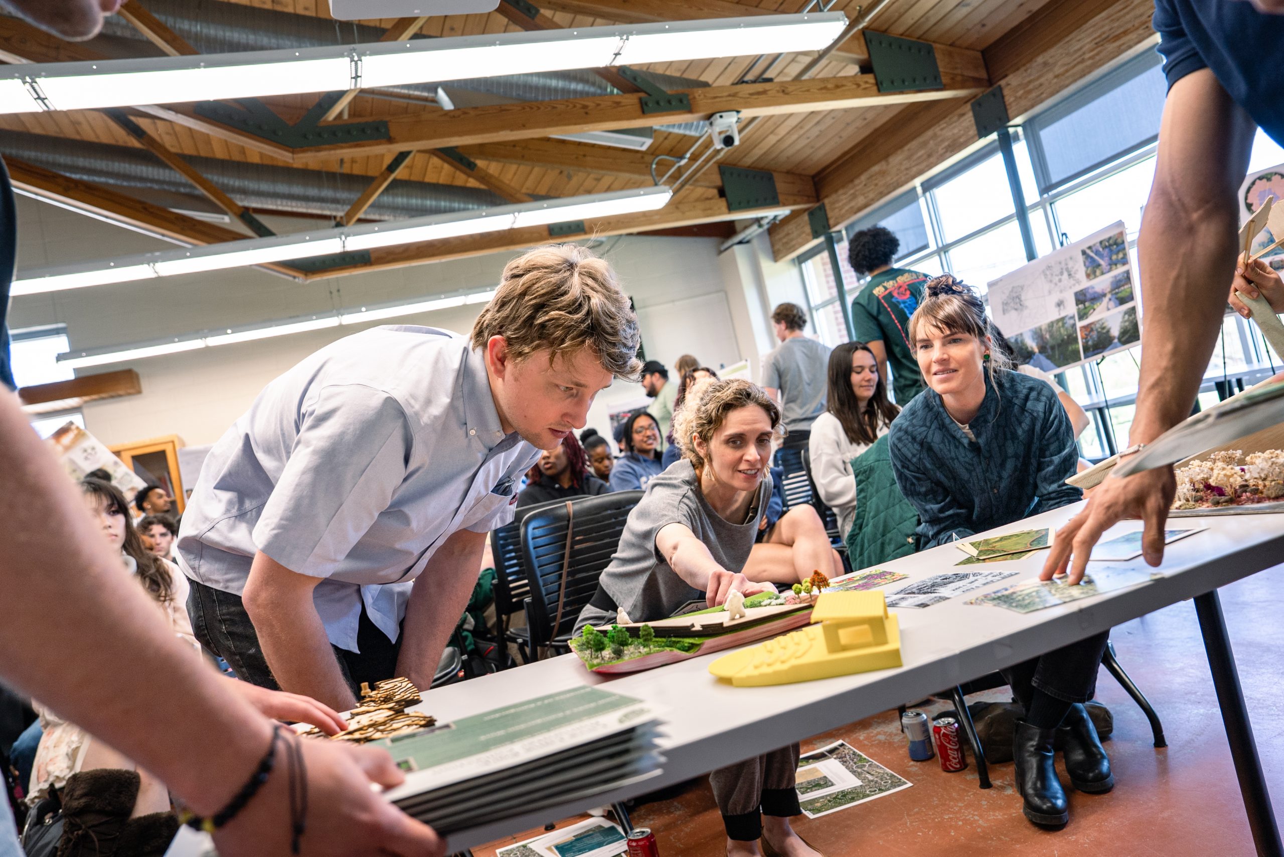 Students in the Landscape Architecture program  present projects in the Floriculture Greenhouse